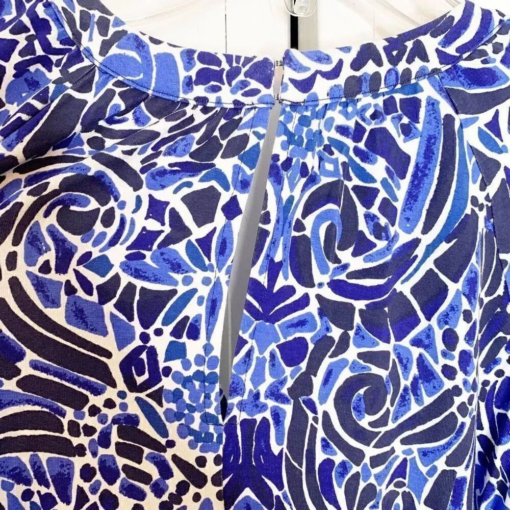 Lilly Pulitzer Cobalt Blue Bryce Bright Navy Taverna Tile Allover Romper Siz XXS - Picture 7 of 11
